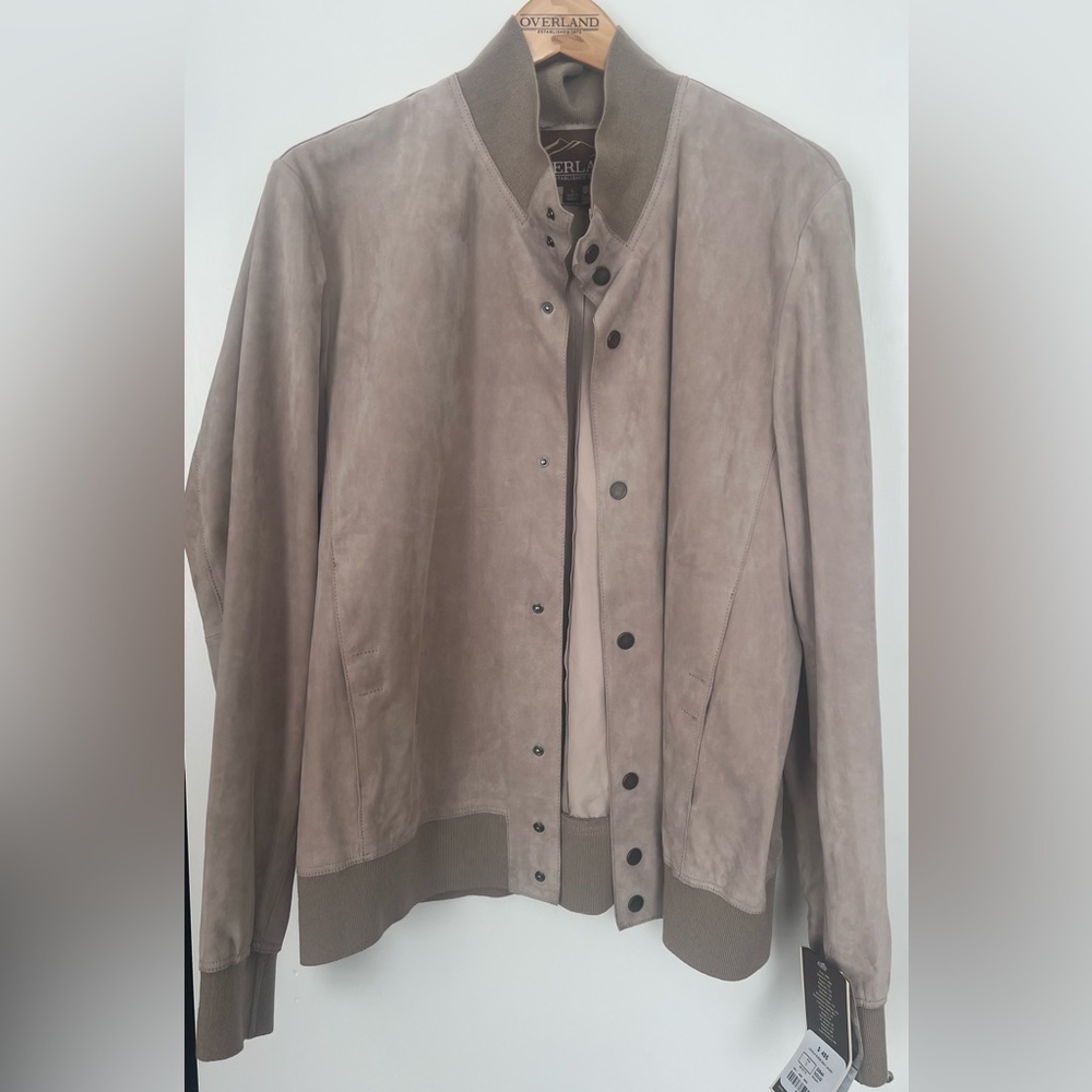 Overland lamb skin suede leather Bomber Jacket